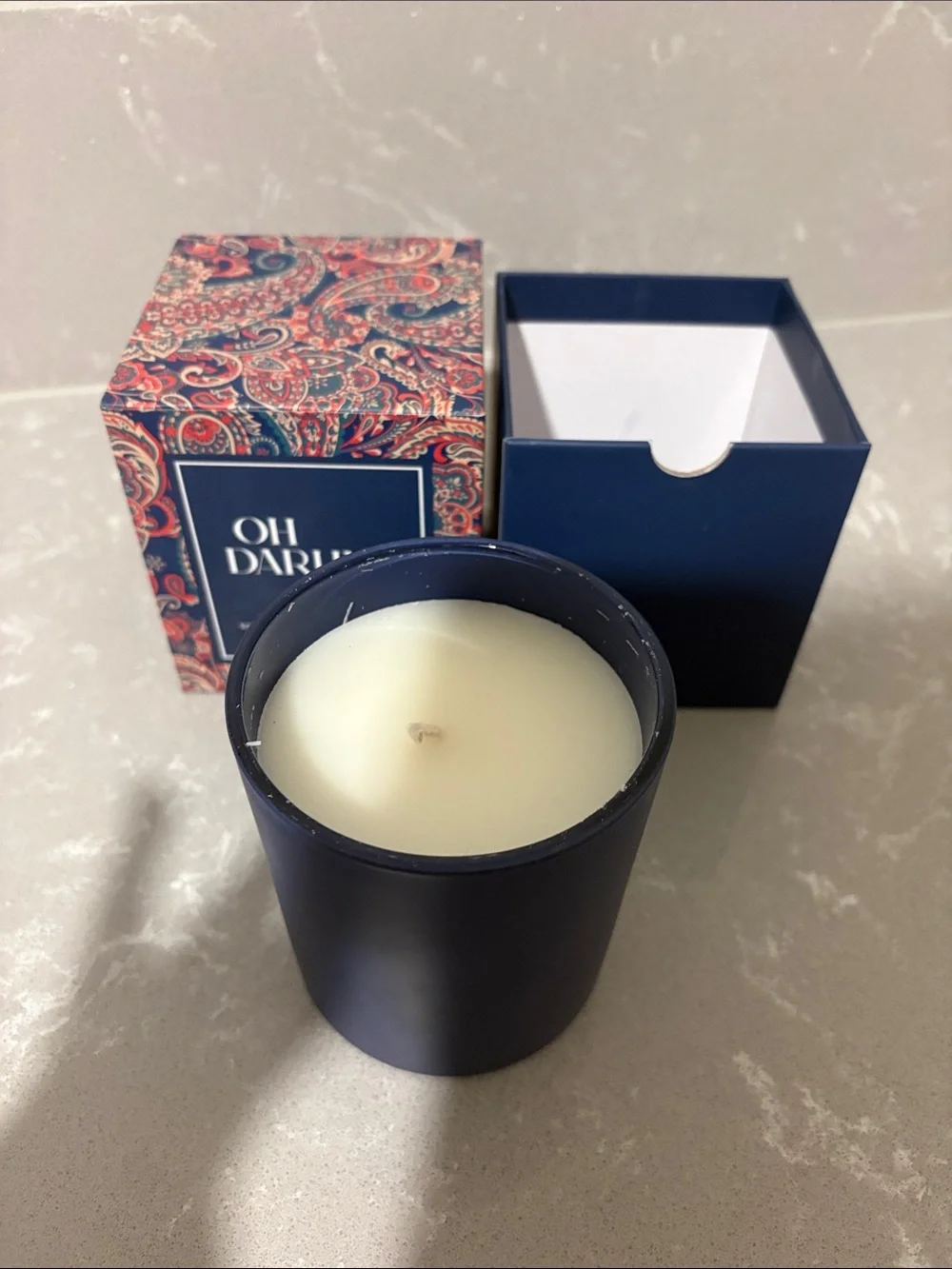 Darling Navy & Paisley Pattern Scented Candle